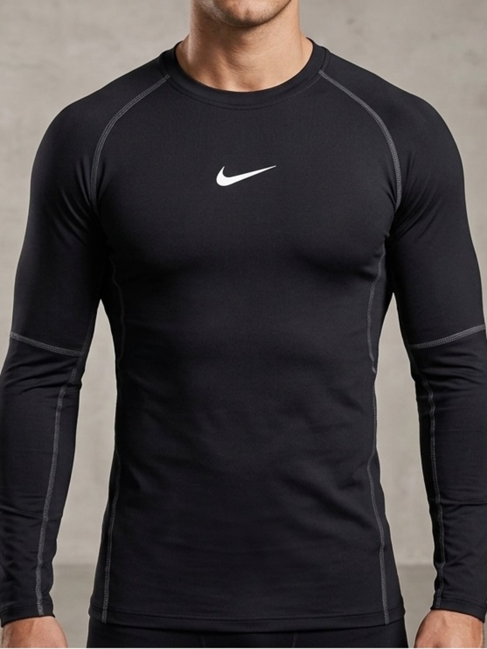 Nike Pro Dri-fit Black Long-Sleeve Men's Athletic Long Sleeve Size Large
